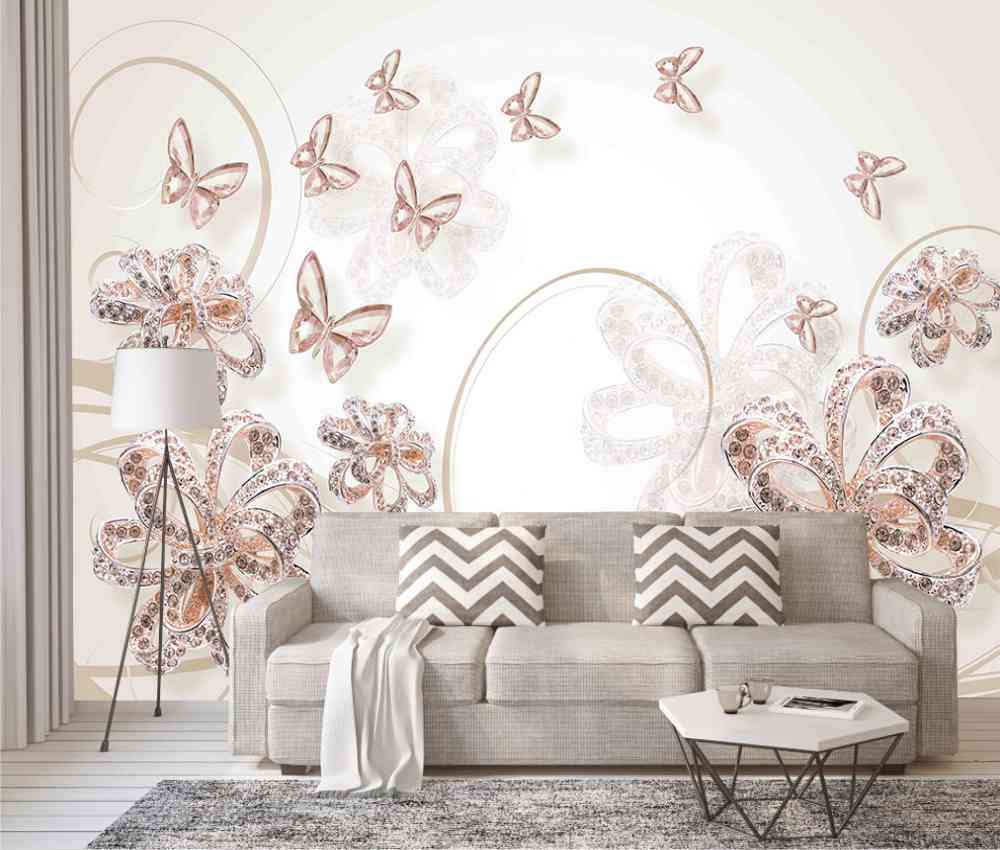European Art Marble Living Room Sofa Backgrounds Wall