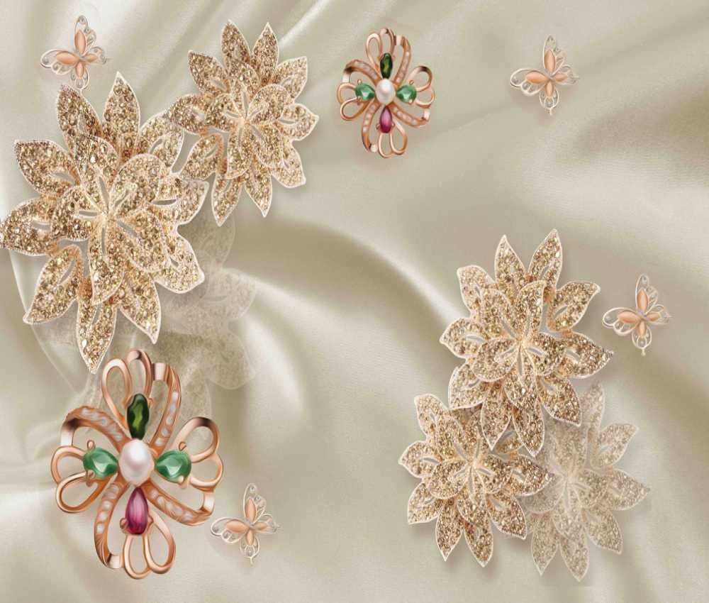 Jeweled Flowers With 3D Backgrounds